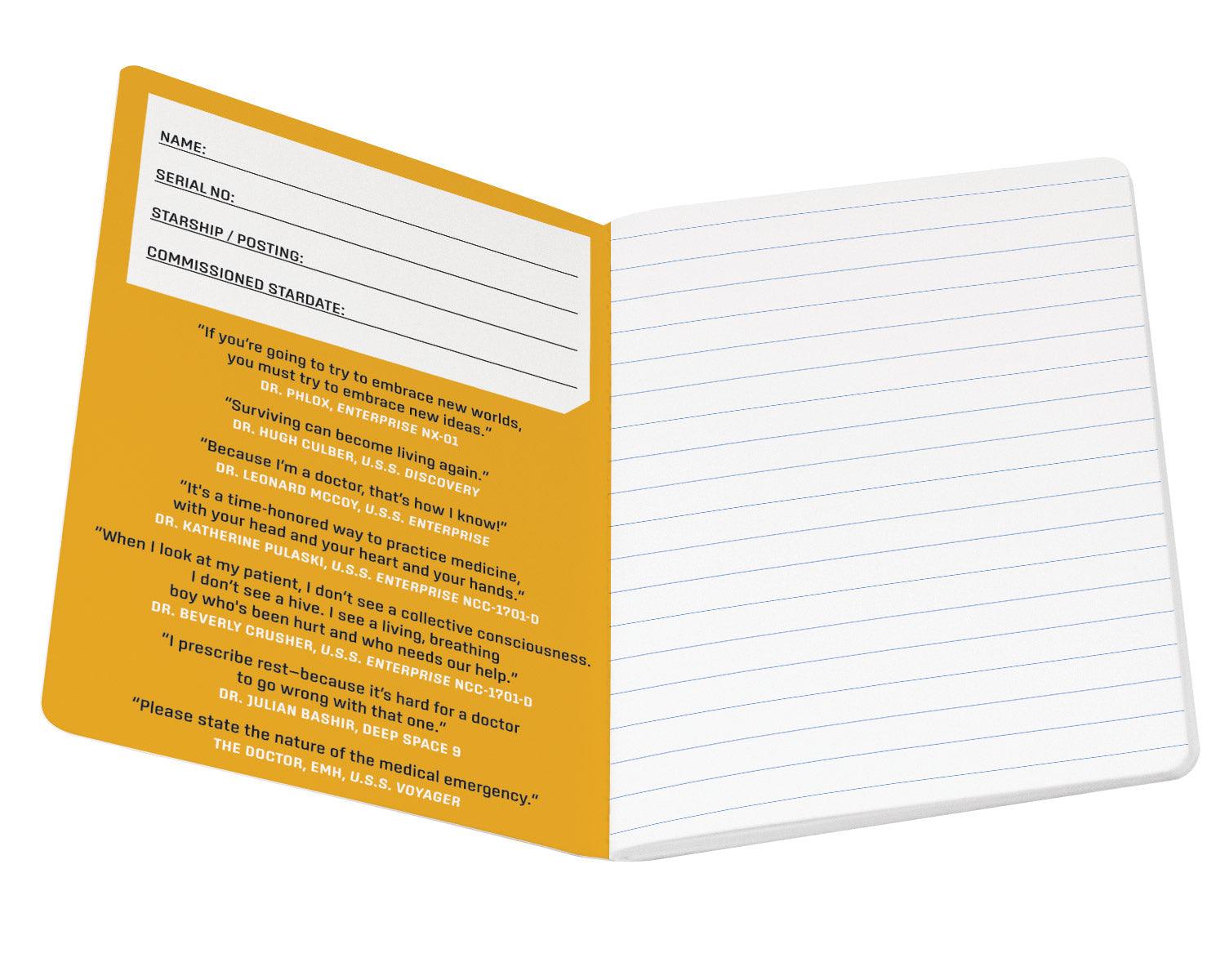 Product photo of Star Trek Medical Notebook, a novelty gift manufactured by The Unemployed Philosophers Guild.