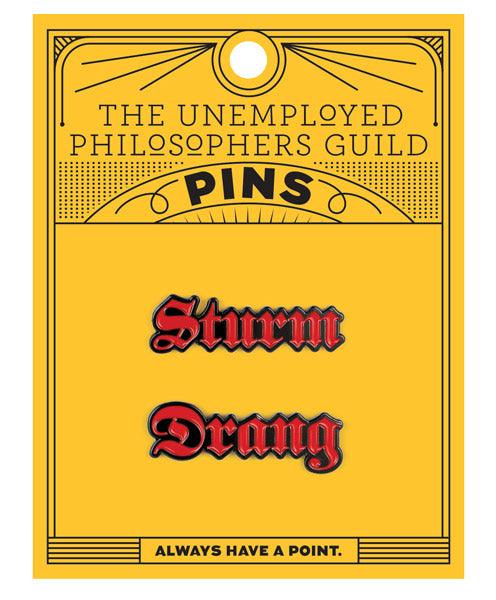 Product photo of Sturm und Drang Enamel Pin Set, a novelty gift manufactured by The Unemployed Philosophers Guild.