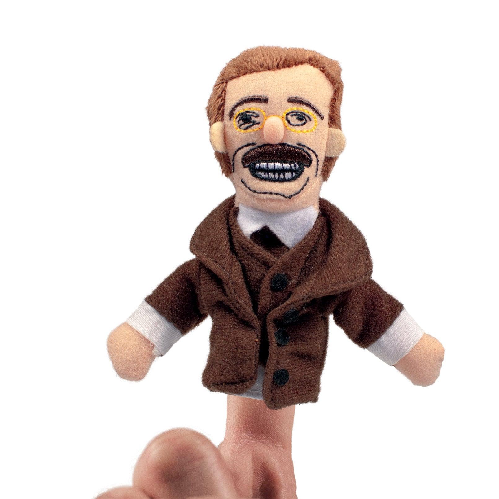 Product photo of Theodore "Teddy" Roosevelt Finger Puppet, a novelty gift manufactured by The Unemployed Philosophers Guild.