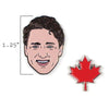 Product photo of Trudeau & Maple Leaf Enamel Pin Set, a novelty gift manufactured by The Unemployed Philosophers Guild.