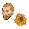Product photo of Van Gogh & Sunflower Enamel Pin Set, a novelty gift manufactured by The Unemployed Philosophers Guild.