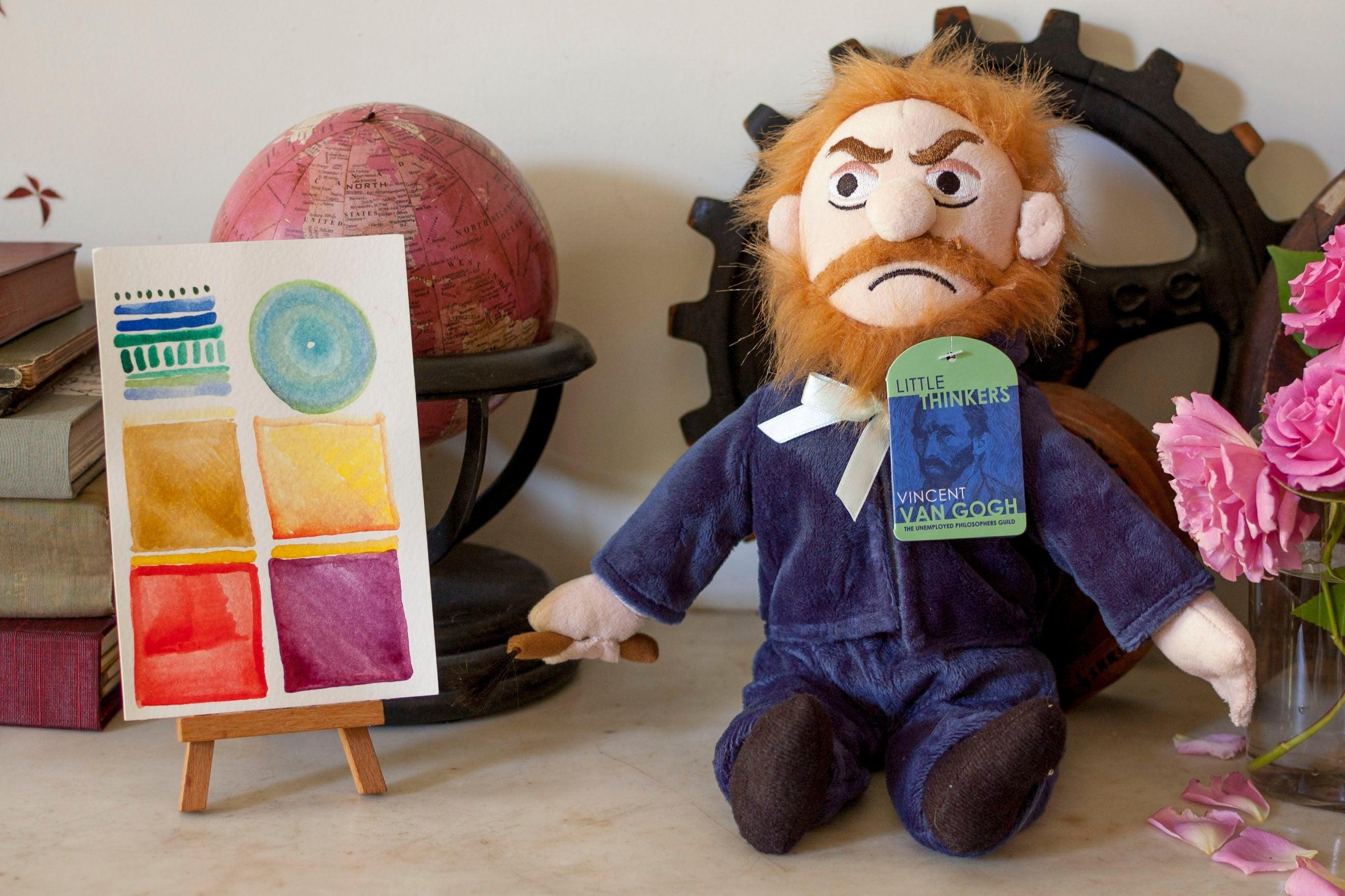 Product photo of Vincent Van Gogh Plush Doll, a novelty gift manufactured by The Unemployed Philosophers Guild.